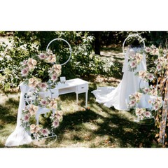 Metal Round Wedding Stand Detachable Outdoor Party Ceremony Wreath Hoop Decor