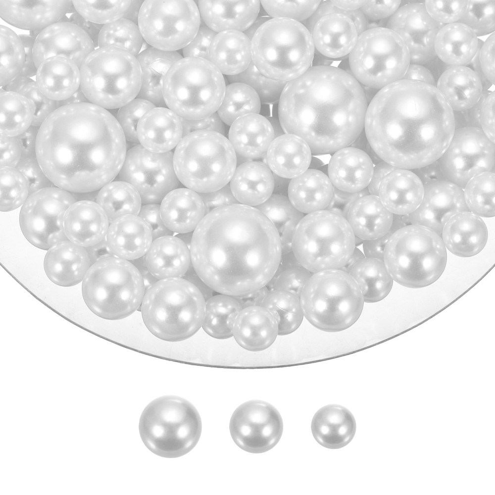 200 Pcs Pearl Bead for Vase Filler, 20/14/10mm Floating Beads(White)