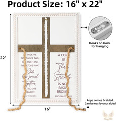 A Cord of Three Strands Wedding Ceremony Sign 16×22 in – Unity Rope Cross Braid