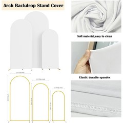 Stretchy White Arch Covers Set of 3 for Party Birthday Banquet Decoration