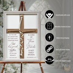 A Cord of Three Strands Wedding Ceremony Sign 16×22 in – Unity Rope Cross Bra…