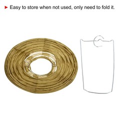 6pcs 6 Inch Folding Hanging Paper Lanterns Small Lampshade Gold