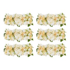 6pcs Artificial Flower Wall Panels Wedding Backdrop 50x20cm (each) Champagne
