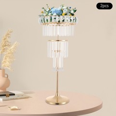 2PCS Wedding Flower Stand, 4 Tiers Flower Stand, Gold Wedding Centerpieces Stand