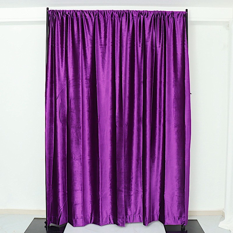 PURPLE 8 ft Premium Velvet Backdrop Curtain Party Wedding Booth Decorations
