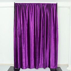 PURPLE 8 ft Premium Velvet Backdrop Curtain Party Wedding Booth Decorations