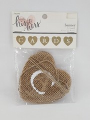 Cards Party Banner Burlap Hearts Adjustable Spacing 60 in (5ft) Rustic Party