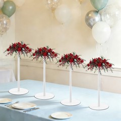 4*Wedding Flower Stand,White Wedding Table Centerpieces,40cm Metal Flower Holder