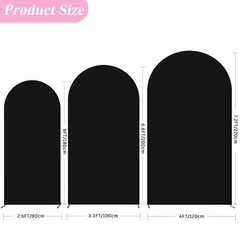 Wokceer Wedding Arch Cover (7.2FT, 6.6FT, 6FT) Set of 3 Spandex Fitted Weddin…