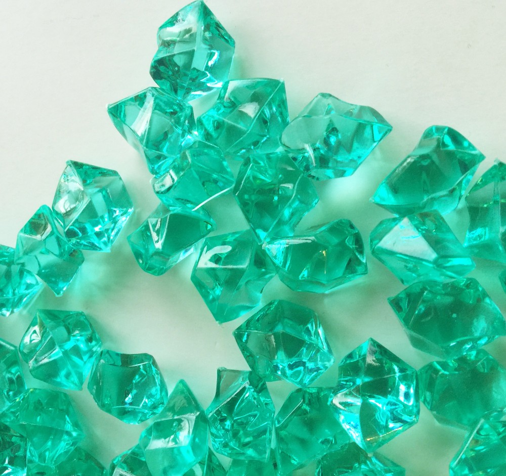 8Lb Crystal Acrylic Ice Rock Vase Gems/Table Scatters (Medium 2.5cm, Aqua Green)
