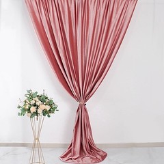 DUSTY ROSE 8 ft Premium Velvet Backdrop Curtain Party Wedding Booth Decorations