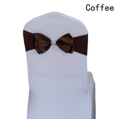 10pcs Chair Cover Sash Bowknot Spandex Satin Bow Stretch Ribbon Wedding Party