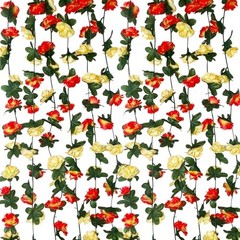 8Pcs 63Ft Pink&Yellow Rose Garland, Fake Rose Hanging 8 PCS Pink&yellow