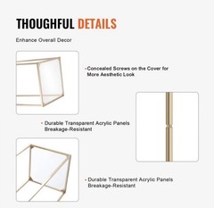 VEVOR 2PCS 31.5in High Wedding Flower Stand, With Acrylic Laminate, Gold Metal