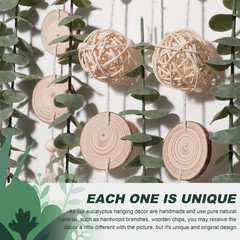 Boho Bathroom Decor Artificial Eucalyptus Hanging Wall Decor Fake G… Fast Ship