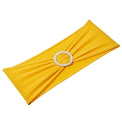 Uimoso 50PCS Gold Stretch Spandex Chair Sashes Elastic Band Wedding Party Dining