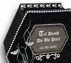 Halloween Wedding,card box,coffin,black,til death do us part,gothic,gothic decor
