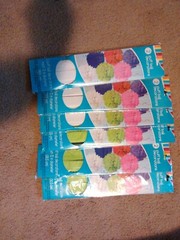 Tissue paper flower Pom poms LOT of 6 packages Green and white NEW