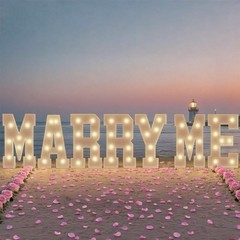 Large Light Up Marry Me Sign Premium LED Letter Decor Table Backdrop