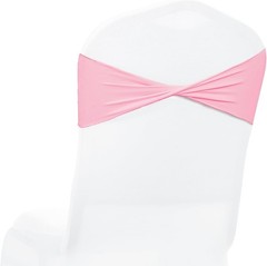 MDS Pack of 10 Spandex Chair Sashes Bows Elastic Stretch Dining Chair Bands Ties