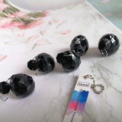 30pcs Black Acrylic Octagonal Bead 32mm Diamond Ball Pendant Garland Chandelier