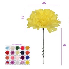 Larksilk Yellow Carnations, Fake Flowers, 100 Pack for Events, Weddings, DIY
