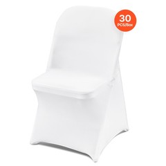 VEVOR 30PCS White Stretch Spandex Folding Chair Covers for Wedding Party Dining