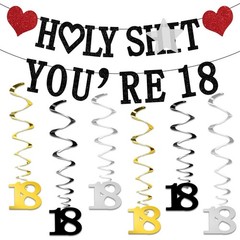 Happy 18th Birthday Banner Funny and Cool 18th Birthday Decorations, Cheers t…