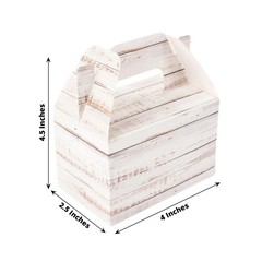 25 Whitewashed Favor Boxes Rustic Wooden Design Party Gift Holders Events Home