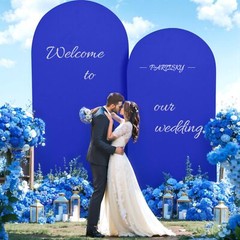 Royal Blue Arch Cover 6FT Spandex Fitted Wedding Arch Stand Covers Round Top …