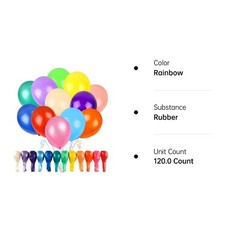 RUBFAC 120 Balloons Assorted Color 12 Inches Rainbow Latex Balloons, 12 Brigh…