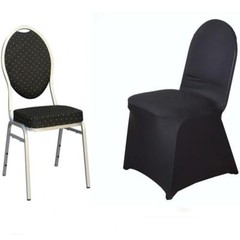 10 Black Spandex Fitted Banquet Chair Covers Wedding Party Reception Decorations