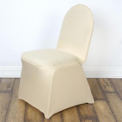 10 Champagne Spandex Fitted Banquet Chair Covers Wedding Reception Decorations
