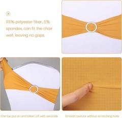 50PCS Stretch Chair Sashes Bows Chair Bands with Buckle for Wedding Hotel Ban…