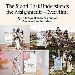 Gold Metal Wedding Welcome Sign Stand Easel Holder Seating Chart #R019