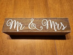 Mr & Mrs Sign Home Decor Wedding Double-sided Wood Block