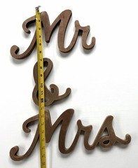 Wood Mr & Mrs Letter Table Decoration Set Brown Reusable Wedding Decor 6″ Rustic