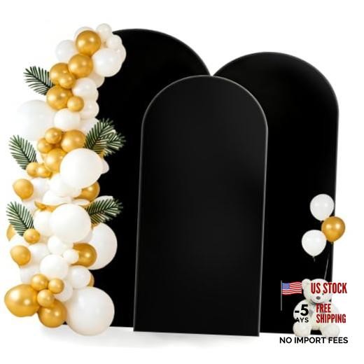 Arch Backdrop Cover Set, 6ft, 5ft, 4ft Arch Covers 6 ft, 5 ft, 4 ft Black