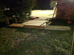 Rustic Wedding Arch & Platform Altar Stage Reclaimed Wood w/ White Birch Top