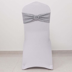 5 SILVER Spandex Chiavari Chair Cushion Covers Wedding Reception Party