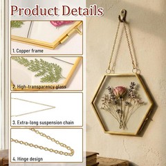 6 Pcs Pred-Flower Glass-Picture Fres, Pred-Flower-Fres with