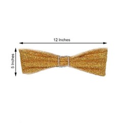 10 Gold Glittered Spandex CHAIR SASHES Wedding Party Reception Decorations SALE
