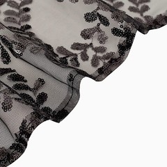 5 BLACK Embroidered Sequin CHAIR SASHES Party Events Decorations Supplies