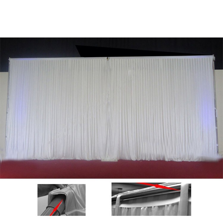TECHTONGDA Pleated Wedding Decoration Backdrop Curtain White 20’×10′ Ice Silk