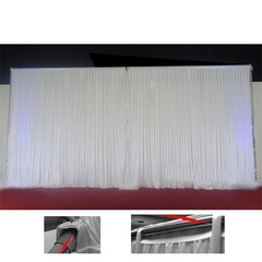 TECHTONGDA Pleated Wedding Decoration Backdrop Curtain White 20’×10′ Ice Silk
