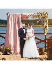 7.2FT Wooden Wedding Arch Stand Square Arbor Backdrop Rustic Boho Party Decor