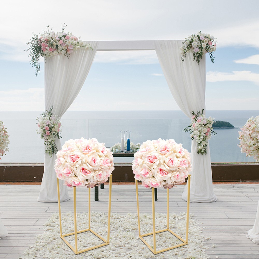 Metal Column Stand Floor Wedding Guiding Stand Wedding Artificial Flower Road