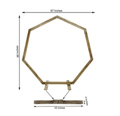 7FT Wooden Wedding Arch Rustic Heptagon Backdrop Stand for Ceremony Party Decor