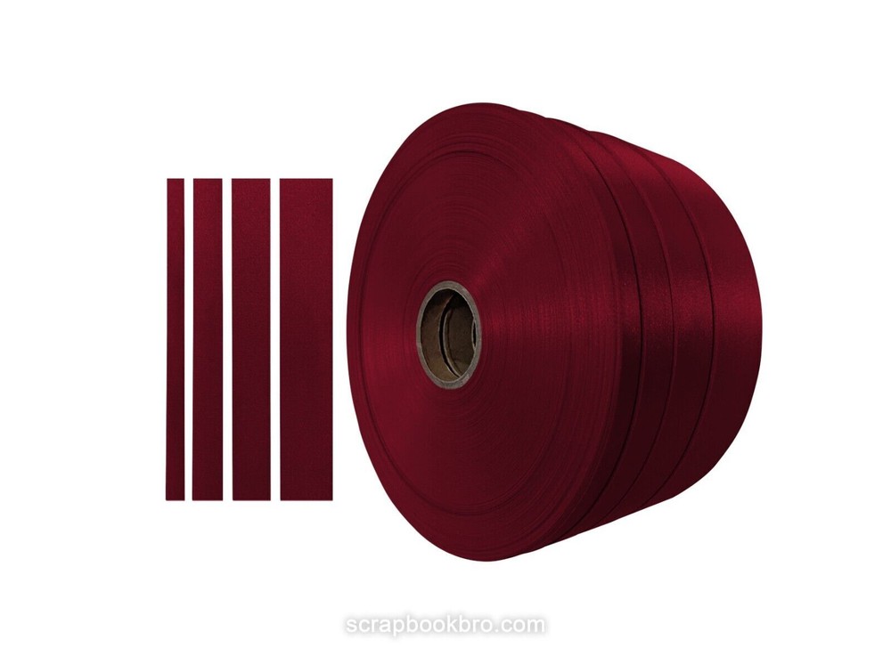 Maroon 10mm 16mm 20mm 25mm 40mm Satin Ribbon For Scrapbooking Wrap Decorations