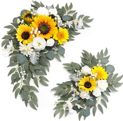 Faux Arch Flower Swag Set of 2 for Wedding Welcome Signs Floral Swag Wedding Rec
